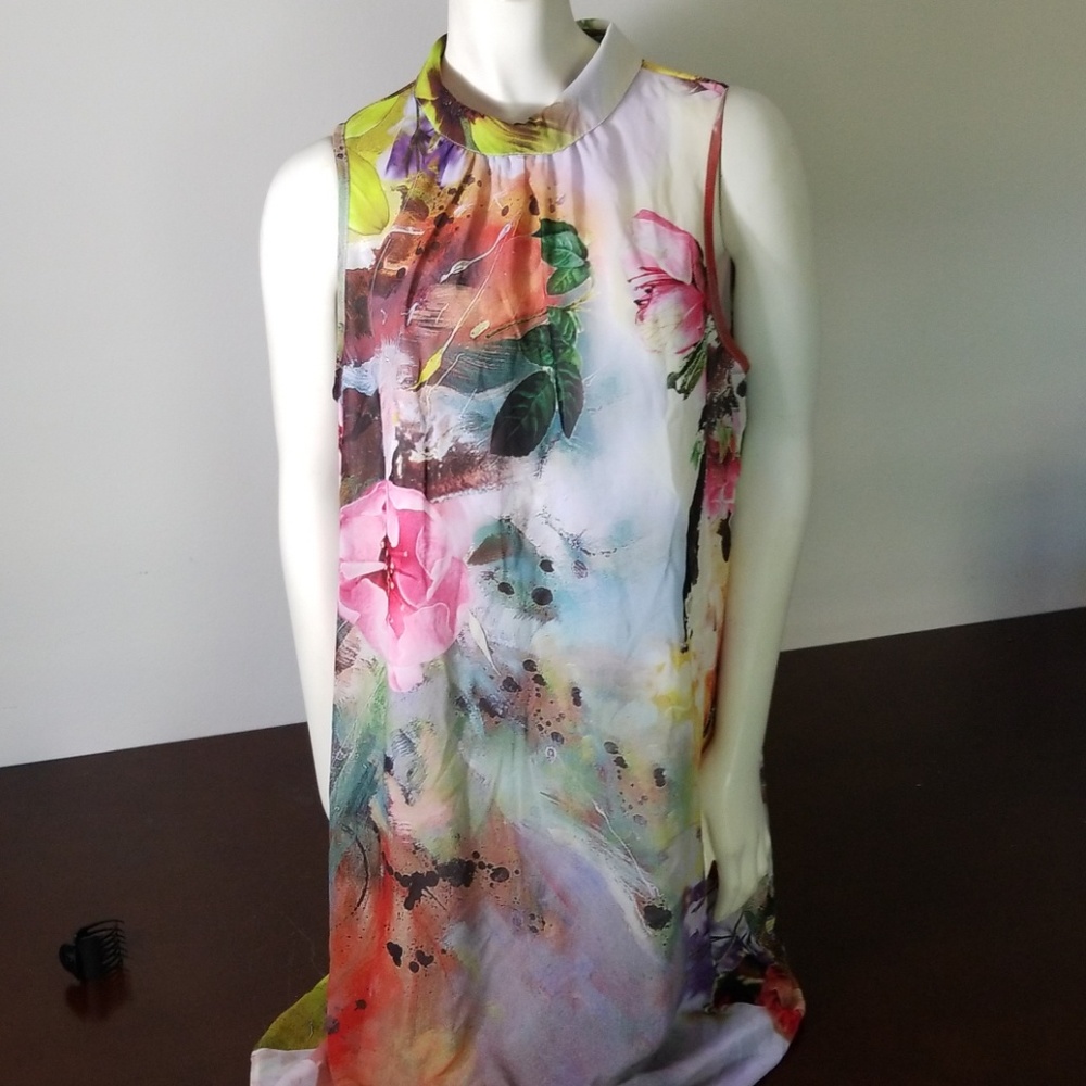 Turtle neck floral dress